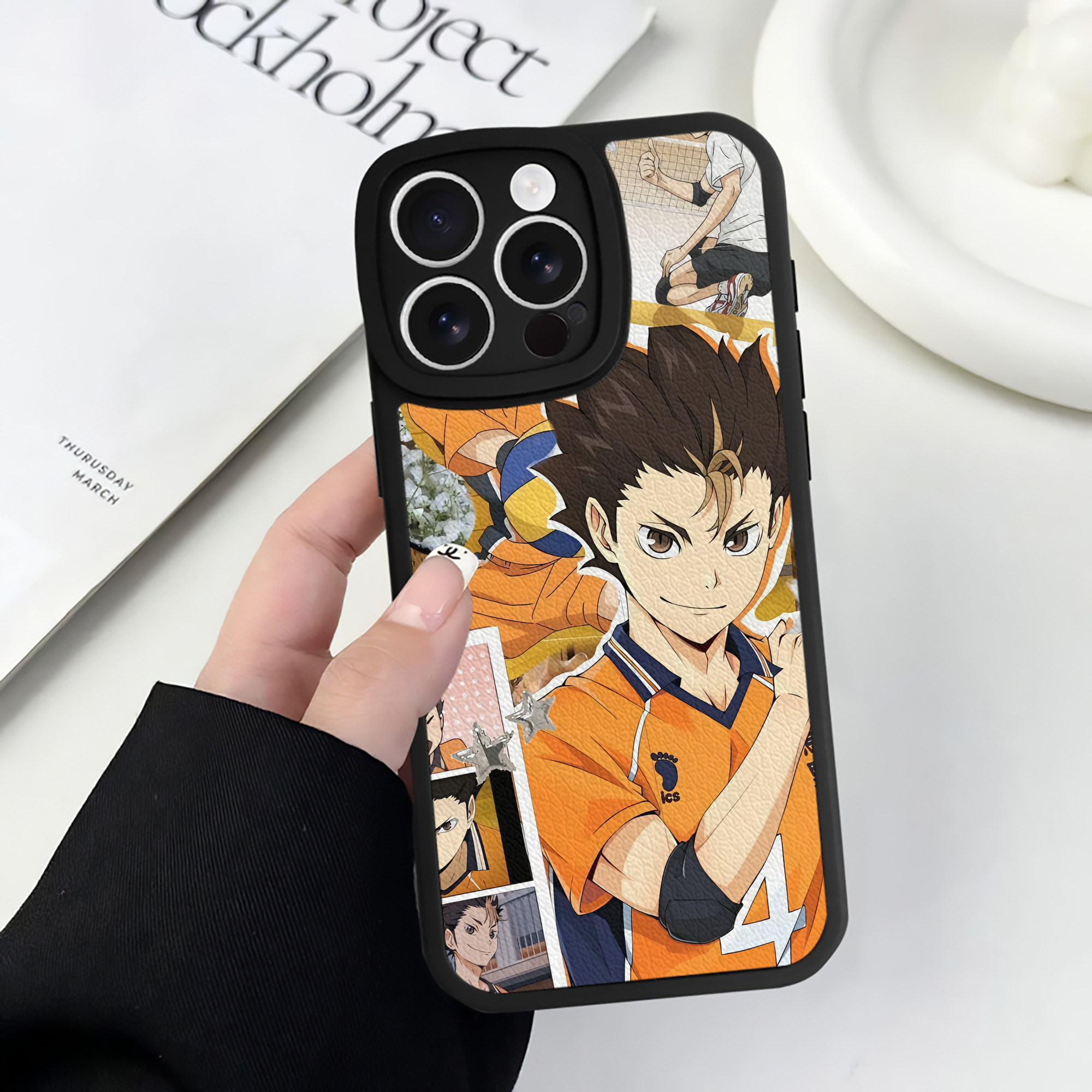 （画像用） ハイキュー!! Haikyu!! 【iPhone 16シリーズ対応】シリコンスマホケース（レザー調） 材質：シリコン
